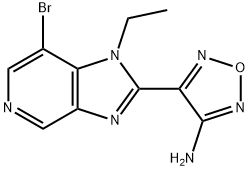 4-(7-溴-1-乙基-1H-咪唑并[4,5-C]吡啶-2-基)-1,2,5-噁二唑-3-胺 结构式