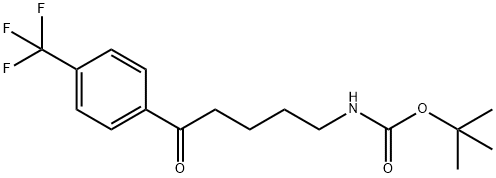 Carbamic acid, [5-oxo-5-[4-(trifluoromethyl)phenyl]pentyl]-, 1,1-dimethylethyl ester 结构式