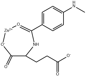 对甲氨基苯甲酰-L-谷氨酸锌, 66104-81-2, 结构式