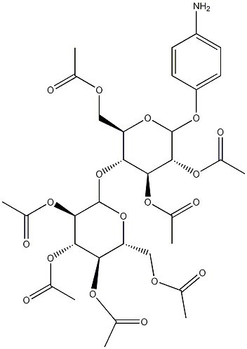 4-Aminophenyl 2,3,6-Tri-O-acetyl-4-O-(2,3,4,6-tetra-O-acetyl--D-glucopyranosyl)--D-glucopyranoside 结构式