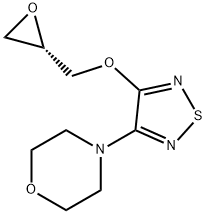 (S)-4-[4-(Oxiranylmethoxy)-1,2,5-thiadiazol-3-yl]morpholine, 69500-53-4, 结构式
