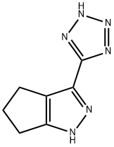 3-(1H-tetrazol-5-yl)-1,4,5,6-tetrahydrocyclopenta[c]pyrazole Struktur