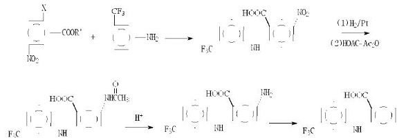 间硝基邻卤苯甲酸法